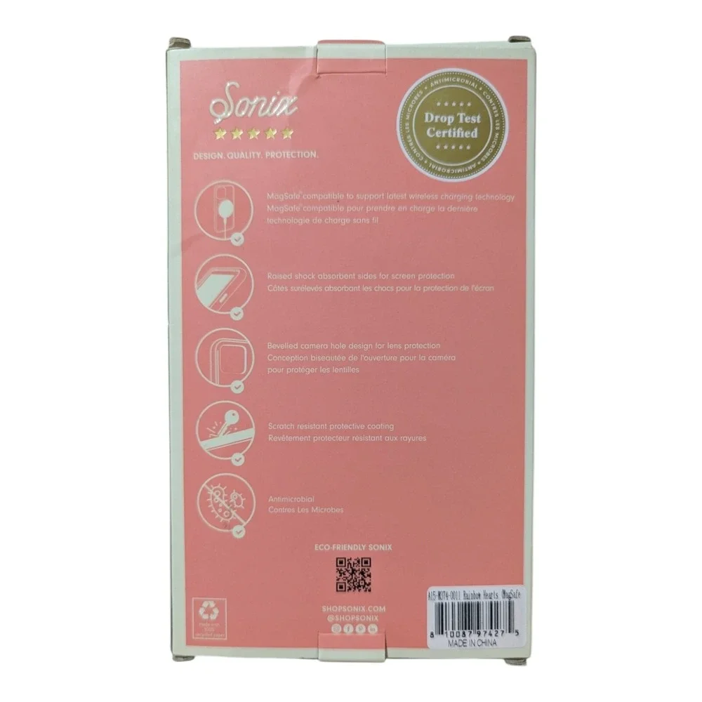 i4. Sonix MagSage Case For Apple iPhone‎ 14 Pro - Rainbow Hearts